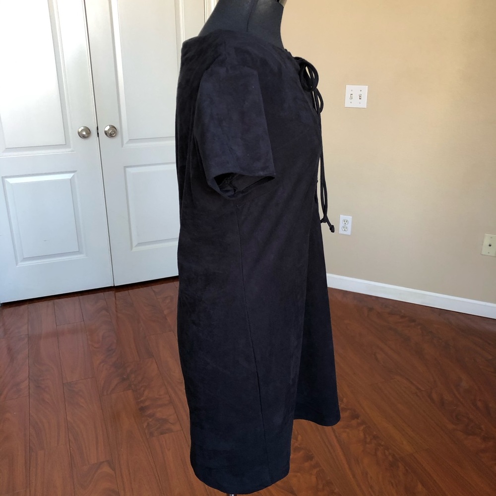 WAYF Faux Suede Lace Up Dress - Picture 4 of 8